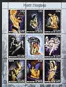 Benin 2002 Fantasy Art by Matt Hughes (Pin-ups) perf sheet containing 9 values, unmounted mint