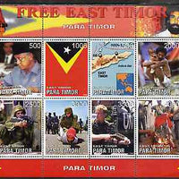 Timor (East) 1999 Free East Timor perf sheetlet containing 8 values unmounted mint