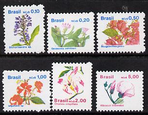 Brazil 1989 Flowers def set of 6, SG 2359-66 unmounted mint*