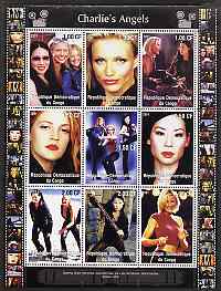 Congo 2001 Charlie's Angels perf sheetlet containing 9 values unmounted mint