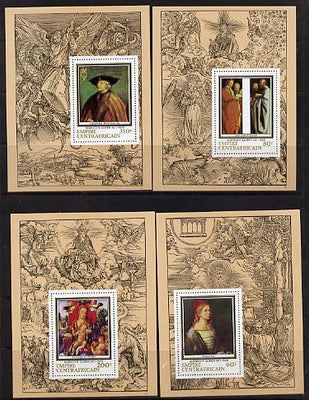 Central African Republic 1978 Death Anniversary of Durer (Paintings) set of 4 m/sheets unmounted mint, designs as SG 592-95