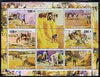 Rwanda 2001 Cowboy Golfers perf sheetlet containing 7 values plus 2 labels, unmounted mint