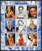Kyrgyzstan 2000 Cameron Diaz perf sheetlet containing 9 values unmounted mint