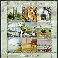 Congo 2004 Paintings by Georges Seurat perf sheetlet containing 9 values unmounted mint