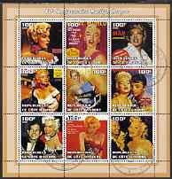 Ivory Coast 2002 Marilyn Monroe 40th Death Anniversary #2 perf sheetlet containing 9 values fine cto used