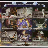 Chad 2009 40th Anniversary of Moon Landing perf sheetlet containing 9 values cto used