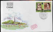 St Vincent - Grenadines 1984 Cricketers #1 W G Grace 60c se-tenant pair (Leaders of the World) on illustrated cover with first day cancel