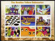 Eritrea 2003 The Beatles Yellow Submarine #2 imperf sheetlet containing set of 9 (horizontal) values unmounted mint