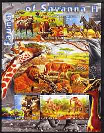 Kyrgyzstan 2004 Fauna of the World - Savanna #2 imperf sheetlet containing 6 values unmounted mint