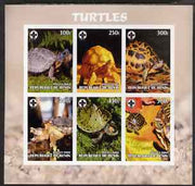 Benin 2003 Turtles #1 imperf sheetlet containing 6 values each with Scouts Logo, unmounted mint