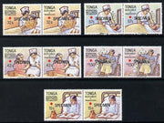 Tonga 1988 Red Cross set of 10 (5 bi-lingual pairs) opt'd SPECIMEN, as SG 1022-31 unmounted mint