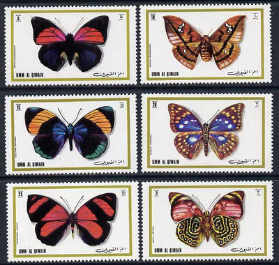 Umm Al Qiwain 1972 Butterflies perf set of 6 unmounted mint, Mi 623-28A