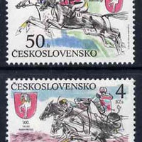 Czechoslovakia 1990 Centenary of Pardubice Steeplechase set of 2 unmounted mint, SG3036-37