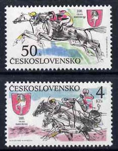 Czechoslovakia 1990 Centenary of Pardubice Steeplechase set of 2 unmounted mint, SG3036-37