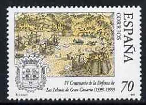 Spain 1999 400th Anniversary of Defence of Las Palmas, Gran Canaria unmounted mint, SG3582