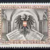 Austria 1954 State Printing Works and 'Wiener-Zeitung' (newspaper) Anniversaries 1s unmounted mint, SG1268