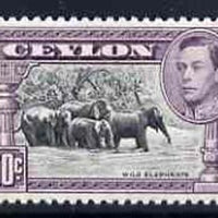 Ceylon 1938-49 KG6 Elephants 50c Perf 12 unmounted mint, SG 394e