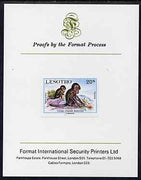 Lesotho 1984 Chacma Baboons 20s (from Baby Animals issue) imperf proof mounted on Format International proof card, as SG 612