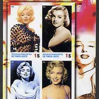 Timor 2004 Icons of the 20th Century - Marilyn Monroe #01 imperf sheetlet containing 4 values unmounted mint