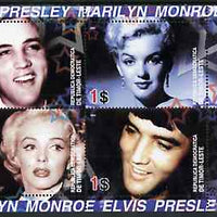 Timor 2004 Elvis Presley & Marilyn Monroe #02 perf sheetlet containing 4 values unmounted mint