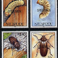 Tonga - Niuafo'ou 1991 Beetles & Grubs perf set of 4 opt'd SPECIMEN unmounted mint, as SG 157-60