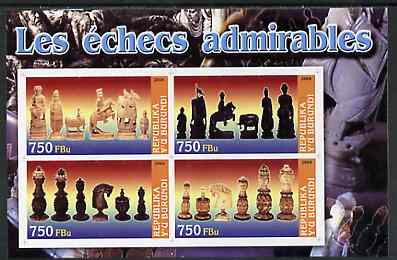 Burundi 2004 Chess Pieces #01 imperf sheetlet containing 4 values unmounted mint