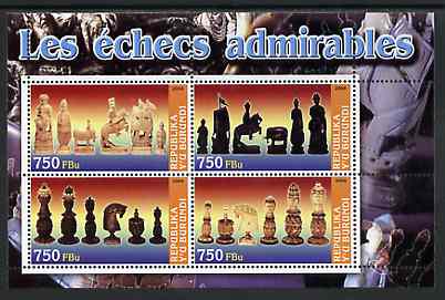 Burundi 2004 Chess Pieces #01 perf sheetlet containing 4 values unmounted mint