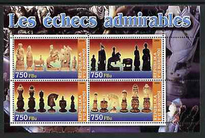 Burundi 2004 Chess Pieces #01 perf sheetlet containing 4 values unmounted mint