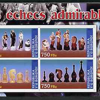 Burundi 2004 Chess Pieces #02 imperf sheetlet containing 4 values unmounted mint