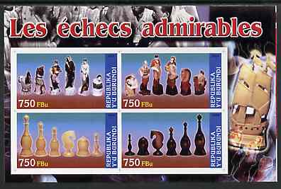 Burundi 2004 Chess Pieces #02 imperf sheetlet containing 4 values unmounted mint