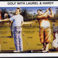 Touva 1995 Golf with Laurel & Hardy composite sheet containing complete imperf set of 10 unmounted mint