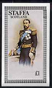 Staffa 1977 Sailor's' Uniforms imperf souvenir sheet £1 value (Prince Alfred as Duke of Edinburgh) unmounted mint