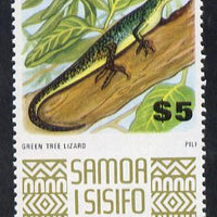 Samoa 1972-76 Green Lizard $5 from def set unmounted mint, SG 399c*