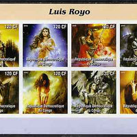 Congo 2004 Fantasy Paintings by Luis Royo imperf sheetlet containing 8 values, unmounted mint