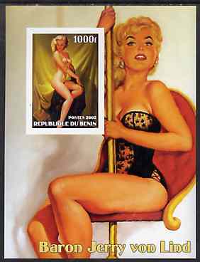 Benin 2002 Fantasy Art by Baron Jerry von Lind #2 (Pin-ups) imperf m/sheet unmounted mint