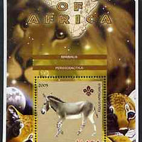 Malawi 2005 Animals of Africa - Horse perf m/sheet with Scout Logo & Lions in background, unmounted mint