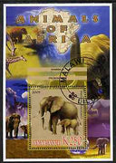 Malawi 2005 Animals of Africa - Elephants perf m/sheet with Scout Logo and Giraffe in background, fine cto used