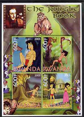 Rwanda 2005 Disney's The Jungle Book perf sheetlet containing 4 values unmounted mint