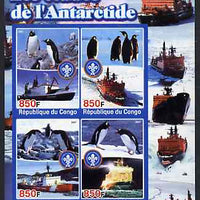 Congo 2005 Antarctic Research imperf sheetlet containing 4 values (each with Scouts Logo) unmounted mint