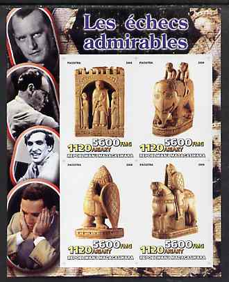 Madagascar 2004 Chess Masters imperf sheetlet containing 4 values unmounted mint