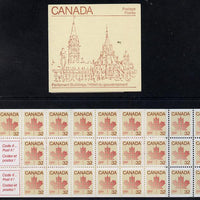 Canada 1983 Parliamentary Library $8 booklet complete containing pane SG 1032bb (Library on cover) SG SB92