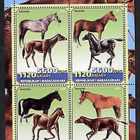 Madagascar 2004 Prehistoric Horses perf sheetlet containing set of 4 values unmounted mint