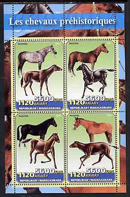 Madagascar 2004 Prehistoric Horses perf sheetlet containing set of 4 values unmounted mint