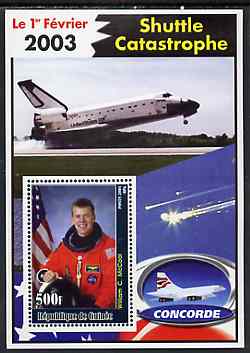 Guinea - Conakry 2003 Shuttle Catastrophe #6 perf m/sheet (William C McCool & Concorde) unmounted mint