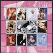 Kalmikia Republic 2003 Marilyn Monroe perf sheetlet containing 12 values unmounted mint