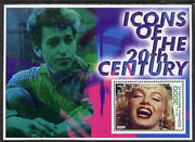 Somalia 2001 Icons of the 20th Century #01 perf s/sheet showing Marilyn Monroe with Bob Dylan in background unmounted mint