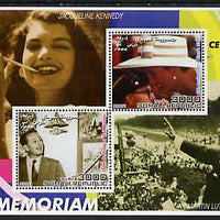 Somalia 2001 In Memoriam - Princess Diana & Walt Disney #02 perf sheetlet containing 2 values with Jackie Kennedy & Martin Luther King in background unmounted mint