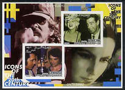 Somalia 2001 Icons of the 20th Century #03 - Elvis & Marilyn imperf sheetlet containing 2 values with Spielberg & Greta Garbo in background unmounted mint