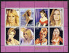 Chuvashia Republic 2001 Brigitte Bardot perf sheetlet containing 8 values unmounted mint