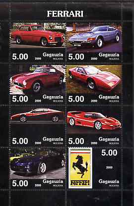 Gagauzia Republic 2000 Ferrari Cars perf sheetlet containing 8 values unmounted mint